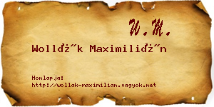 Wollák Maximilián névjegykártya